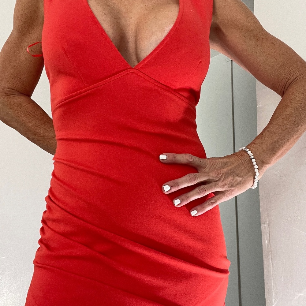 A orange dress